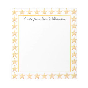 Personalized TEACHER APPRECIATION Stars Notepad