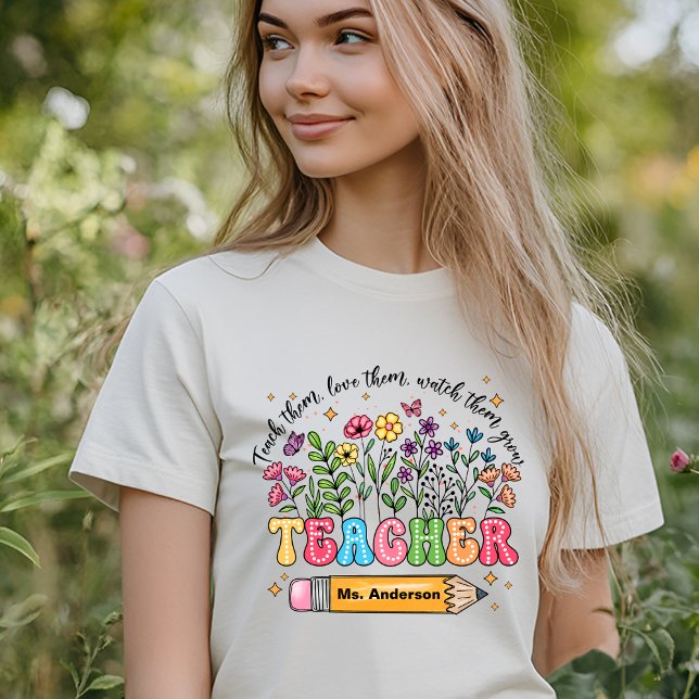 Personalized Teacher Appreciation T-Shirt (custom teacher name shirt)