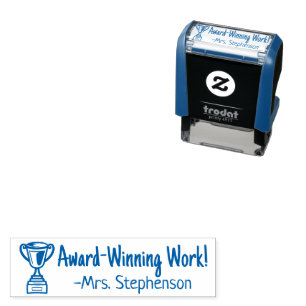 Personalized Teacher Award Winning Work Trophy Self-inking Stamp