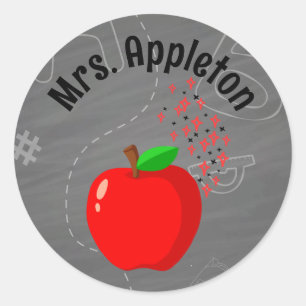 Personalized Teacher Back to school Apple Classic Round Sticker