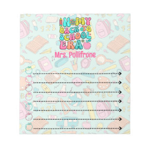 Personalized teacher back to school era to do list notepad