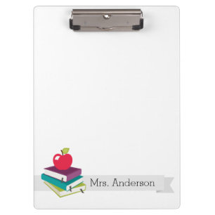 Personalized Teacher Books Apple Clipboard