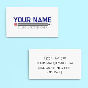 Personalized Teacher Business Card