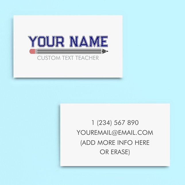 Personalized Teacher  Business Card (Creator Uploaded)