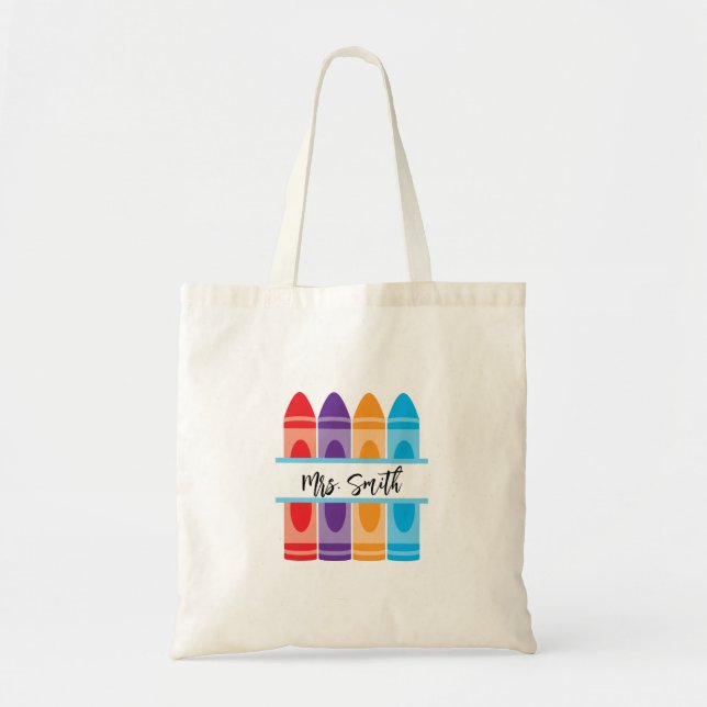 Personalized Teacher Canvas Tote Bag Gift for Teac (Front)