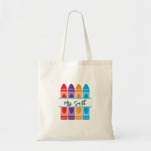 Personalized Teacher Canvas Tote Bag Gift for Teac