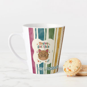 Personalized Teacher Cat Mug Custom Name & Grade
