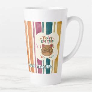 Personalized Teacher Cat Mug Custom Name & Grade