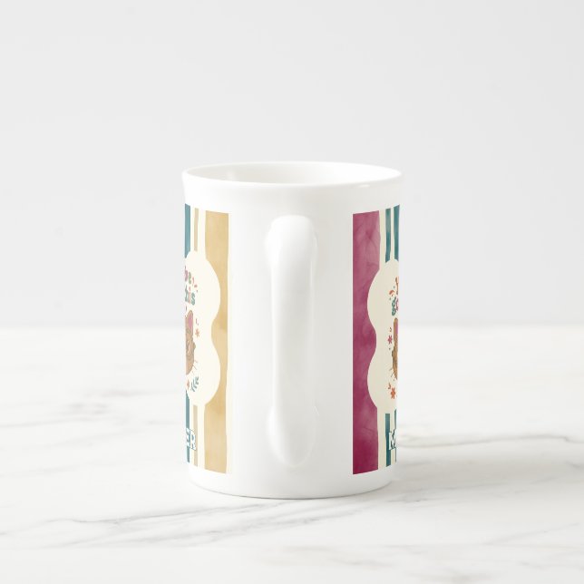 Personalized Teacher Cat Mug | Custom Name & Grade (Back)