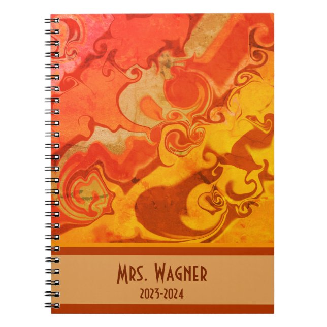 Personalized Teacher Cheerful Pretty Abstract Notebook (Front)