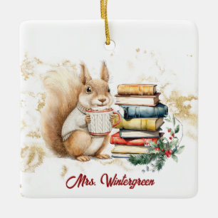 Personalized Teacher Christmas Ceramic Ornament
