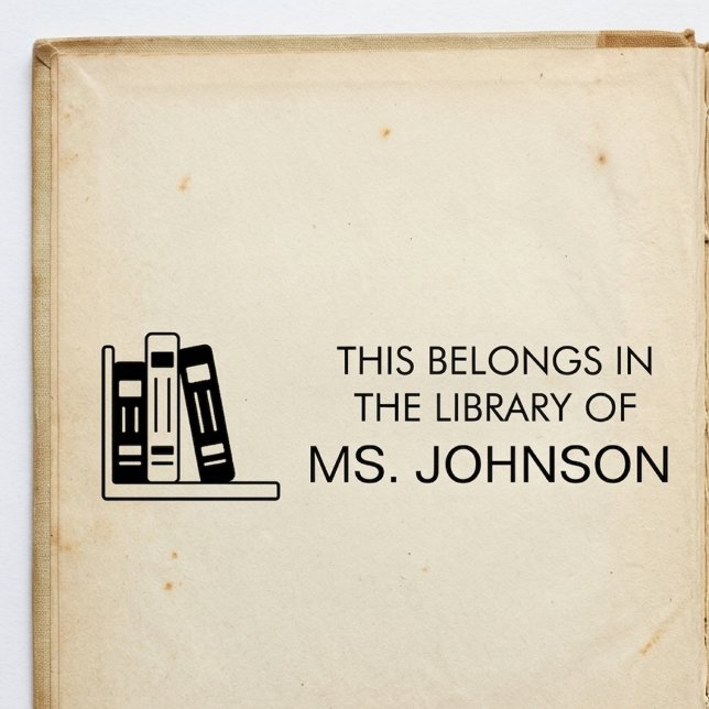 Personalized Teacher Classroom Library Bookish Rubber Stamp (Creator Uploaded)
