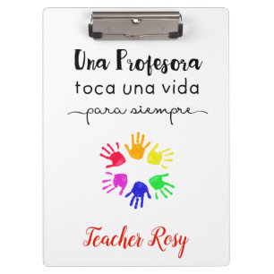 Personalized Teacher Clipboards (Spanish) Hands