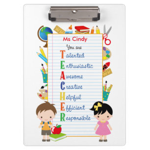 Personalized Teacher Clipboards (Stationeries)