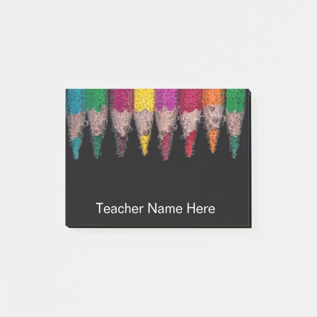 Personalized Teacher Colour Pencils Post-it Notes (Front)
