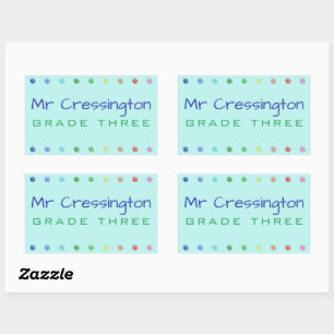 Personalized Teacher Coloured Dots Sticker