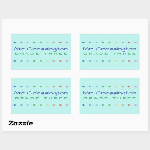 Personalized Teacher Coloured Dots Sticker