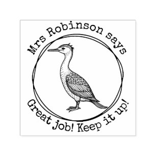 Personalized Teacher Cormorant Great Work Class Self-inking Stamp
