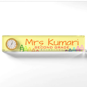 Personalized Teacher Crayon Design Nameplate