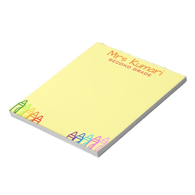 Personalized Teacher Crayon Design Post-It Notes (Rotated)