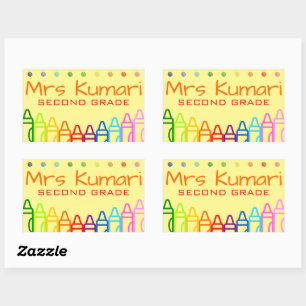 Personalized Teacher Crayon Design Sticker