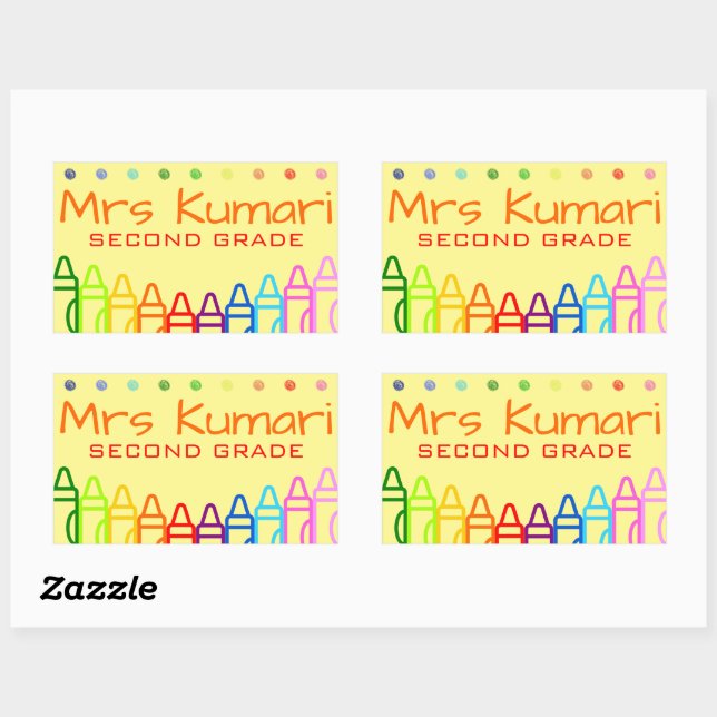 Personalized Teacher Crayon Design Sticker (Sheet)