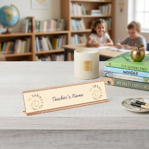 Personalized Teacher Desk Name Plate - Spiral Rain