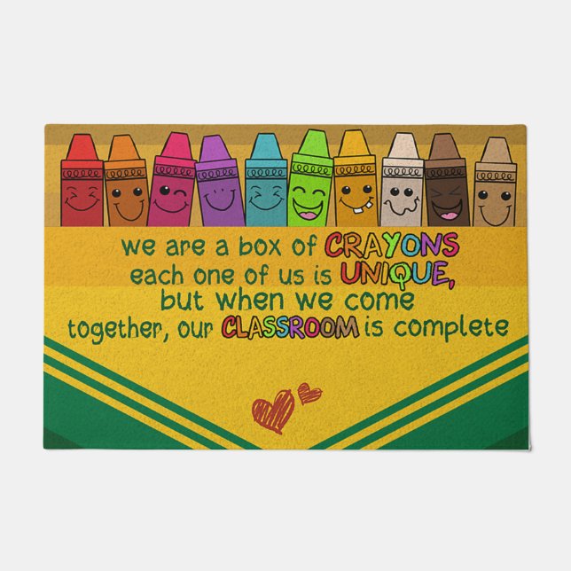 Personalized Teacher Doormat, Colourful Classroom  Doormat (Front)