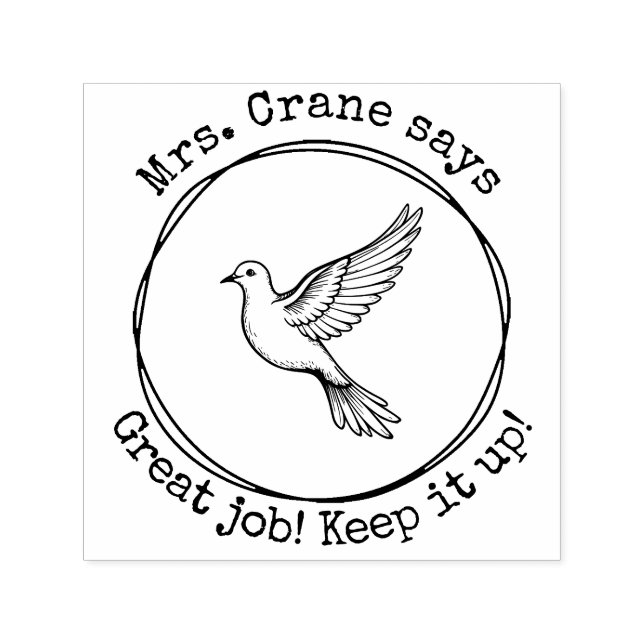 Personalized Teacher Dove Great Work Classroom Self-inking Stamp (Design)