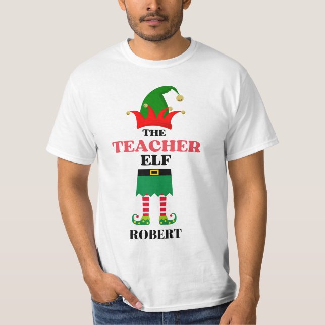 Personalized Teacher Elf T-Shirt (Front)