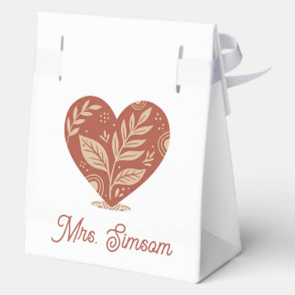 Personalized Teacher Favor Boxes – Red Heart