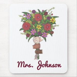 Personalized Teacher Flower Bouquet Mousepad