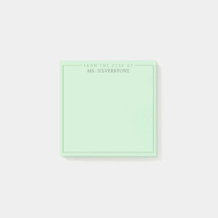 Personalized Teacher From The Desk Of Green Post-it Notes