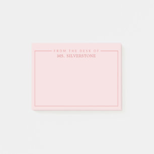 Personalized Teacher From The Desk Of Pink Post-it Notes