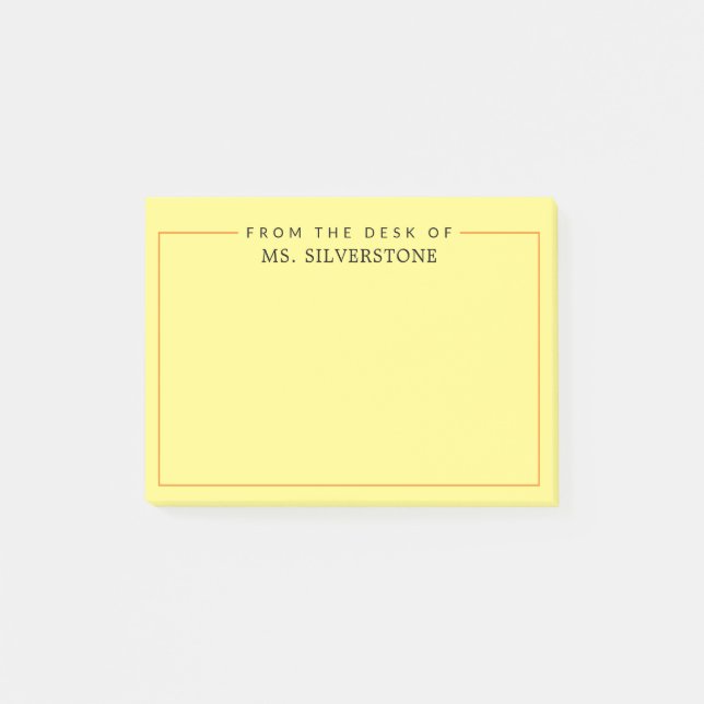 Personalized Teacher From The Desk Of Post-it Notes (Front)