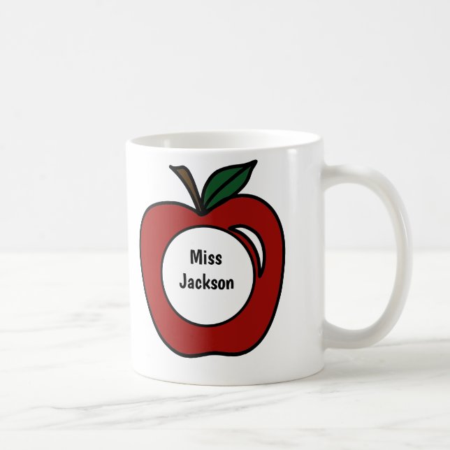 Personalized Teacher Gift-Apple Monogram Coffee Mug (Right)