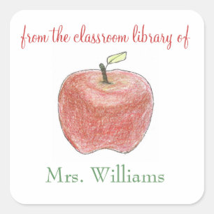 Personalized teacher gift bookplates square sticker