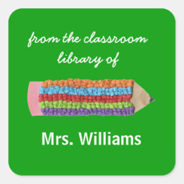 Personalized teacher gift bookplates square sticker