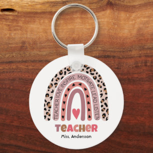 Personalized Teacher Gift, Custom Teacher Gift Key Keychain