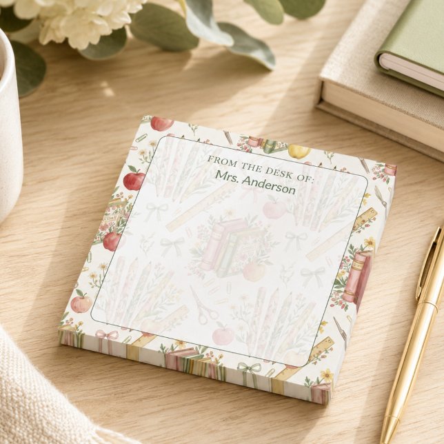 Personalized Teacher Gift Floral From the Desk of Post-it Notes (Creator Uploaded)