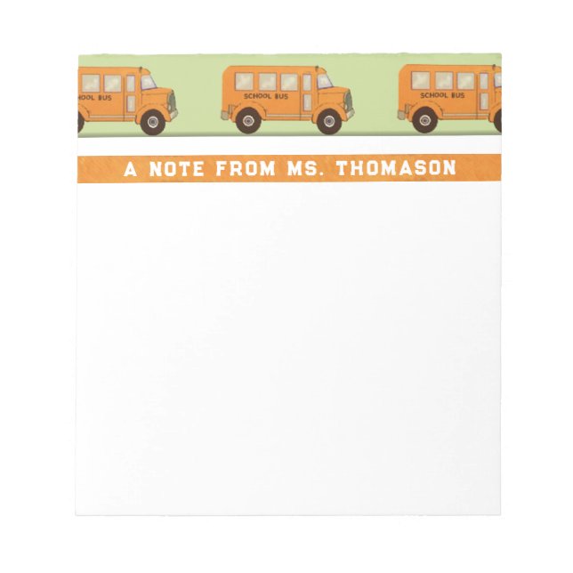 Personalized Teacher Gift Ideas Notepad (Front)