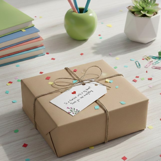 Personalized Teacher Gift Tag - Big Heart  (Creator Uploaded)