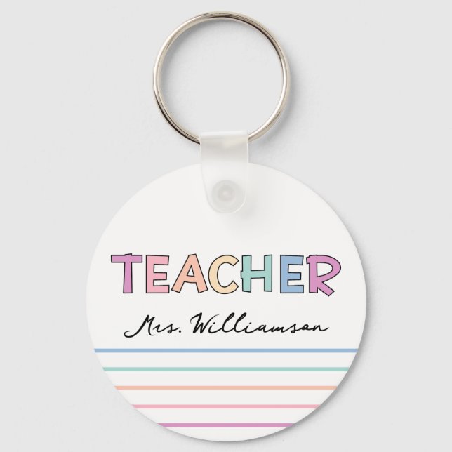 Personalized Teacher Gifts | Teacher Appreciation Keychain (Front)