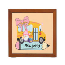 Personalized Teacher Gnome School Bus