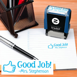 Personalized Teacher Good Job Thumbs Up Reward Self-inking Stamp