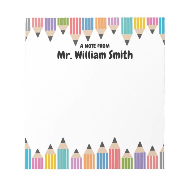 Personalized Teacher Grad Job Gift Back to School Notepad (Front)