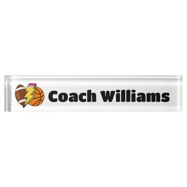 Personalized Teacher Graduation Gift New PE Coach Nameplate (Front)