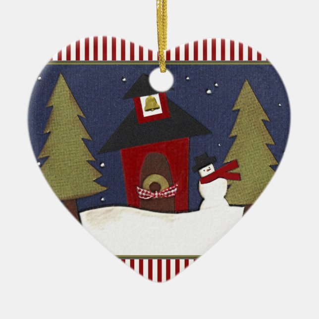 Personalized Teacher Holiday Gift Ceramic Ornament (Front)