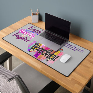 Personalized Teacher inspirational quotes Desk Mat