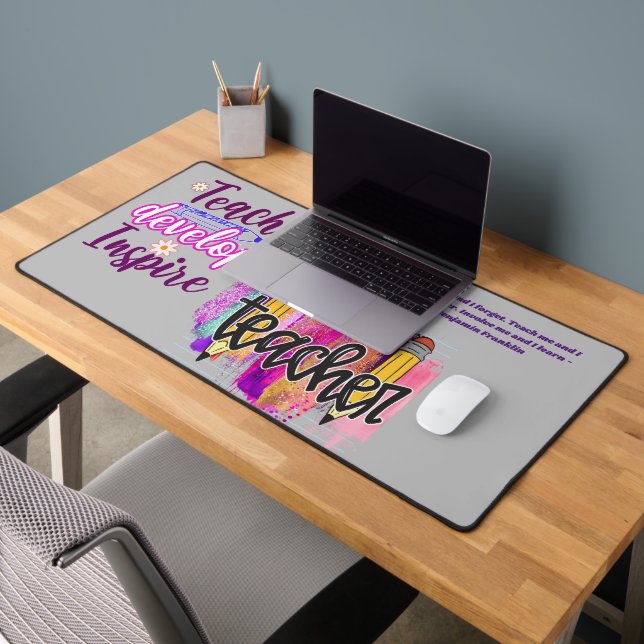 Personalized Teacher inspirational quotes Desk Mat (Office 2)